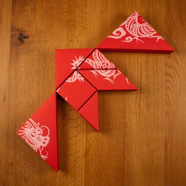 春節(jié)禮品盒包裝設計，新年七巧板的妙用