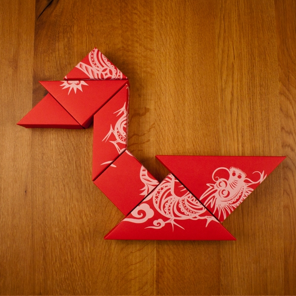 春節(jié)禮品盒包裝設計,新年七巧板的妙用